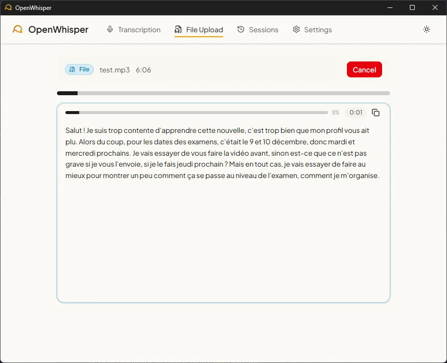 Figure 4 - File transcription
